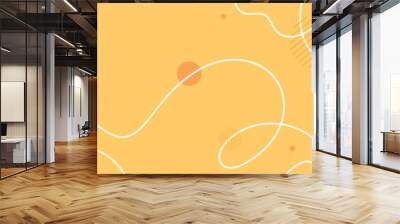 Yellow modern abstract background with dynamic wave. Banner with curve flow line for design. Vector illustration Wall mural