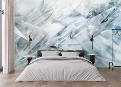 Abstract crystal structure shining in bright light background Wall mural