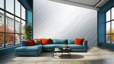 Brushed metal texture background with a diagonal gradient Wall mural