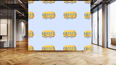 Yellow buses seamless pattern.Suitable for baby decor Wall mural