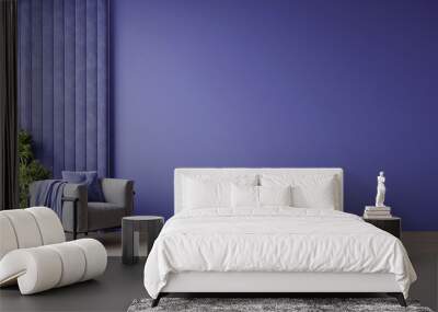 horizontal space with bright mockup empty wall. very peri lavender paint color. living room - modern Wall mural