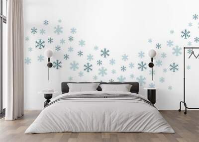 Illustration. Snowflakes on a transparent background, png. Banner, printing of advertising materials, announcements, posters, signs. Wall mural