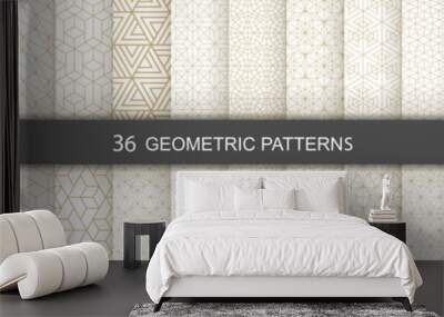 Set of Geometric seamless patterns. Abstract geometric  hexagonal  graphic design print 3d cubes pattern. Seamless  geometric cubes pattern. Wall mural