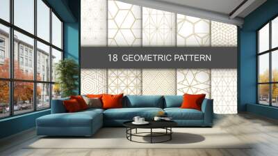 Set of Geometric seamless patterns. Abstract geometric  hexagonal  graphic design print 3d cubes pattern. Seamless  geometric cubes pattern. Wall mural