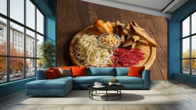 salami and nuts board Wall mural