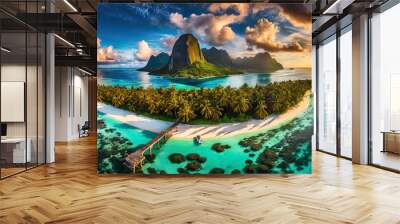 Tropical paradise island Wall mural