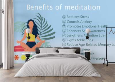 meditation health benefits for body, mind and emotions Wall mural