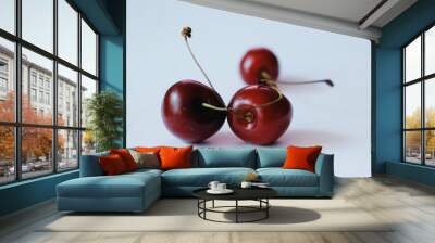 cherries on a light background Wall mural