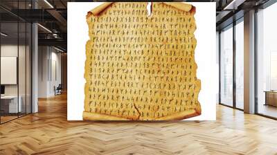 ancient scroll with the scandinavian runes Wall mural