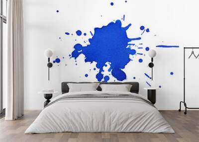 Blue ink or paint stain with spray for design collection Wall mural