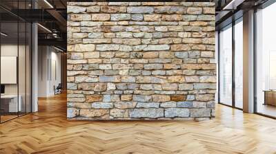 slate, stone and brick wall texture background of the building or fence Wall mural