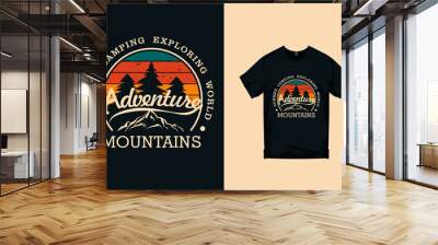 Extreme mountains stylish T-shirt and clothing abstract design. Vector printing, typography, poster. Global samples. Wall mural