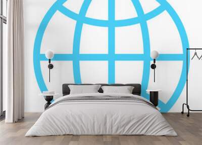 Simple line globe icon Wall mural