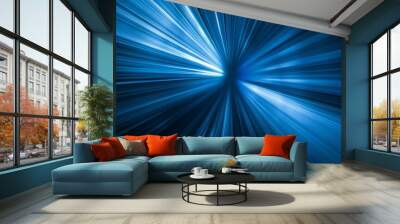 A blue light with a white star in the middle Wall mural