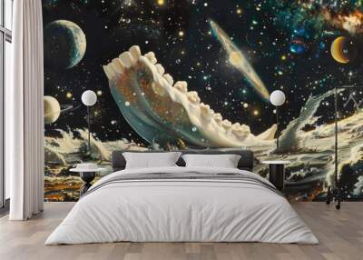 Cosmic Mouth: An abstract depiction of the universe as a gaping maw Wall mural