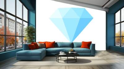 Cartoon flat style diamond icon outline shape. Gem jewel logo symbol sign. Vector illustration image. Isolated on white background. Wall mural