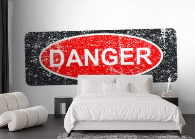 Danger sign symbol. Warning icon logo. Vector illustration image. Isolated on white background. Wall mural