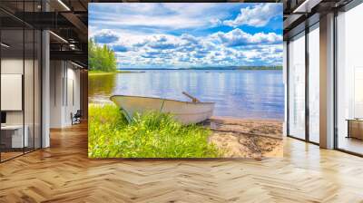 Summer lake view from Sotkamo, Finland. Wall mural