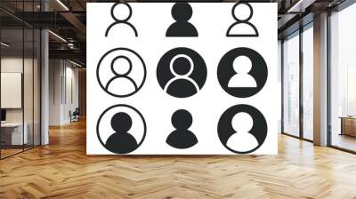 User profile login or access authentication icon button set. People, account sign in logo sign symbol.   Vector illustration image. Isolated on white background. Wall mural