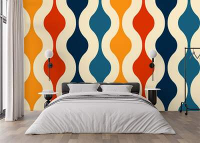 retro seamless pattern - colorful nostalgic background design Wall mural