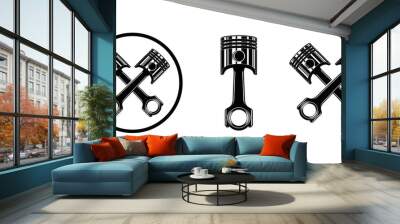 Car engine piston icon vector set. Silhouette service piston in the garage illustration sign symbol design Wall mural