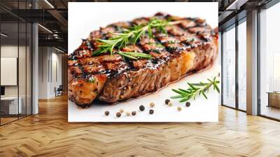 A juicy, grilled steak seasoned with rosemary and peppercorns Wall mural