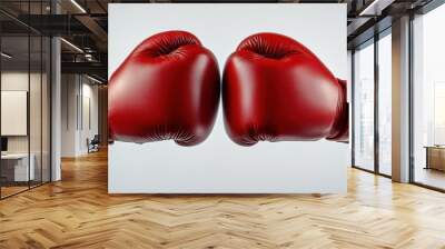 Red boxing gloves clash, symbolizing competition and athleticism Wall mural