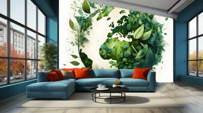 World environment and earth day concept with globe, nature and eco-friendly environment Wall mural