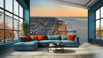 Distant Asbury Park Coastline from a drone view Wall mural