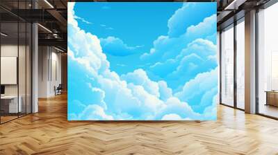 blue sky with clouds background wallpaper , Generate Ai Wall mural