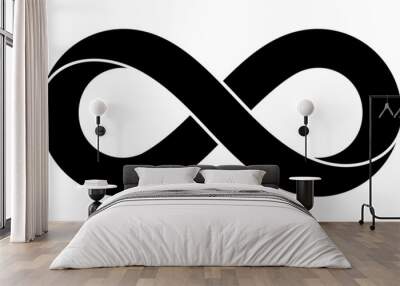 Infinity sign made with mobius strip. Stylized endess symbol. Tattoo flat design illustration. Wall mural