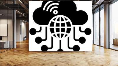 Cloud Networking Icon Element For Design Wall mural