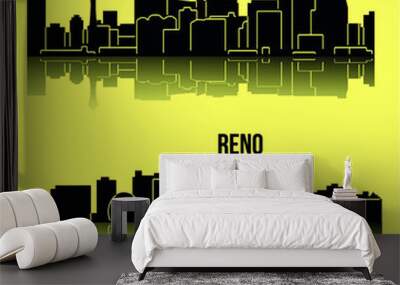 Set of 2 City in Nevada ( Las Vegas, Reno ) Wall mural