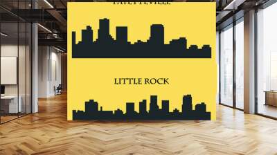 Set of 2 city silhouette in Arkansas ( Little Rock, Fayetteville ) Wall mural