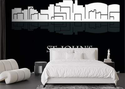 Set of 2 city silhouette in Newfoundland and Labrador, Canada ( St. John's, Corner Brook ) Wall mural