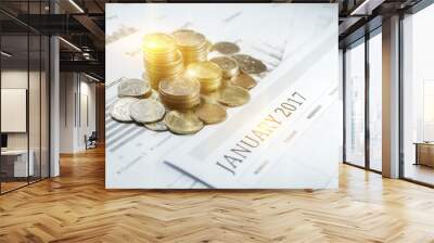  business chart, coin Wall mural