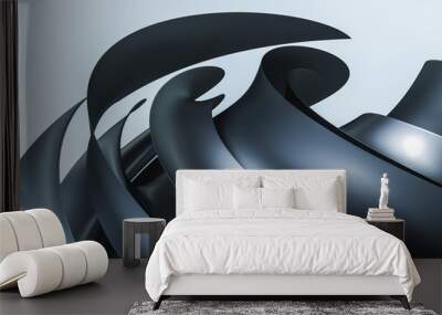 3d rendering, metalic surface and graphic design background Wall mural