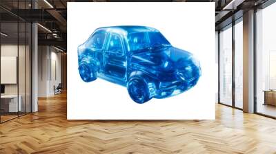 A automobile car with neon style, 3d rendering. Wall mural