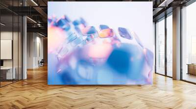 Abstract glass geometry background, 3d rendering. Wall mural