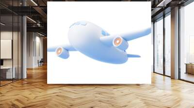 Air plane with cartoon style, 3d rendering. Wall mural