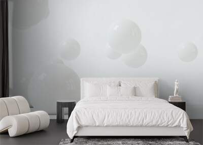 Bouncing soft balls with white background, 3d rendering. Wall mural