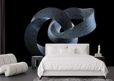 Dark metal Mobius Strip, 3d rendering. Wall mural