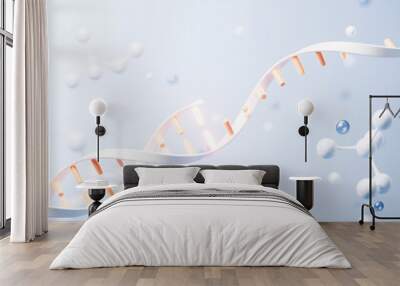 DNA with biological concept, 3d rendering. Wall mural