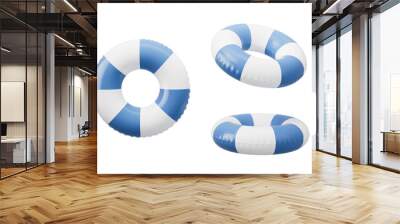 Inflatable swimming ring, summer and swimming themes, 3d rendering. Wall mural