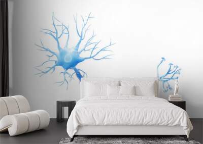 Isolated biology nerve cell, 3d rendering. Wall mural