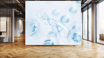 Medical capsule with DNA inside, 3d rendering. Wall mural