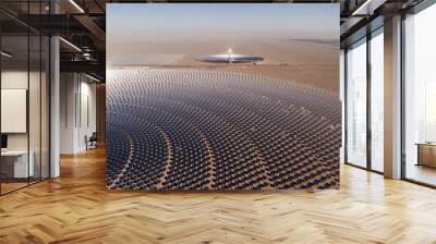 Photovoltaic power generation, solar Thermal Power Station in Dunhuang, China. Wall mural