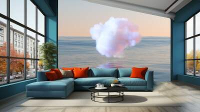 The lovely pink cloud on the ocean, 3d rendering. Wall mural