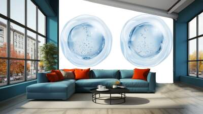 Transparent blue liquid bubble, 3d rendering. Wall mural