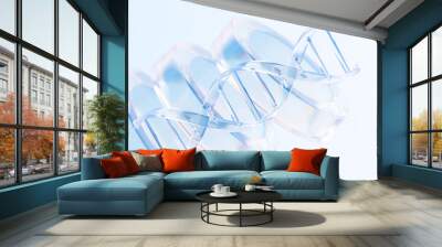 transparent glass dna structure, 3d rendering. Wall mural